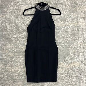 Haute Hippie Black Halter Sheath Dress